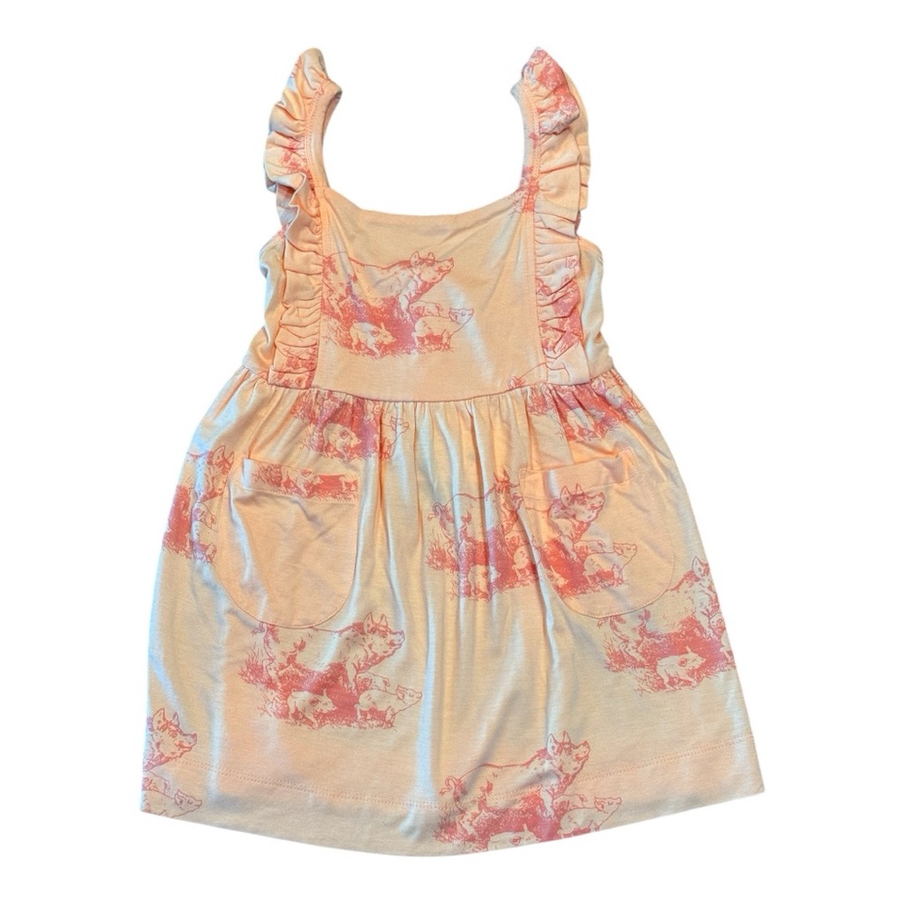 Kate Quinn pink piggie pinafore dress